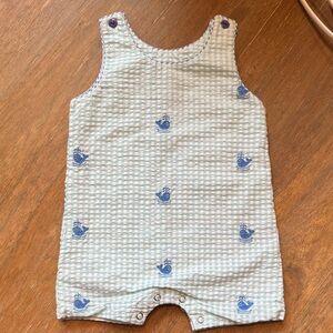 Blue Whale Patterned Baby Romper